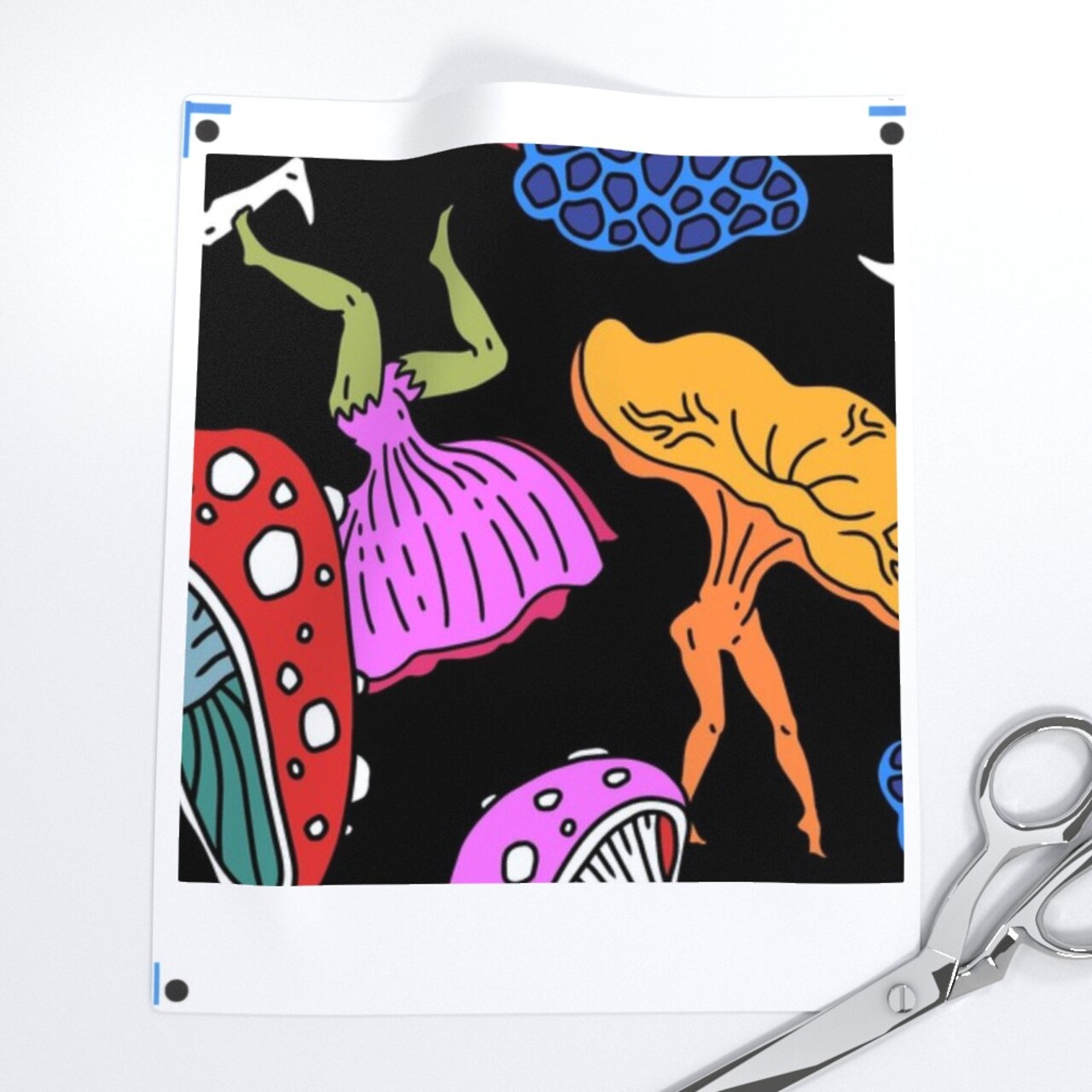Dancing Mushrooms Colorful Chanterelle 70S Disco Dance Whimsical Custom Pre-pasted Wallpaper by Spoonflower Pre-Pasted Wallpaper 2FT Wide